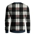 thumbnail image 6 of CCRFTGI Sweater for Men 2025 Fall Big and Tall Ribbed Plaid Pullover Lightweight Long Sleeve Crewneck Sweater Pullover Knit Sweater Top Gray 3XL, 6 of 6