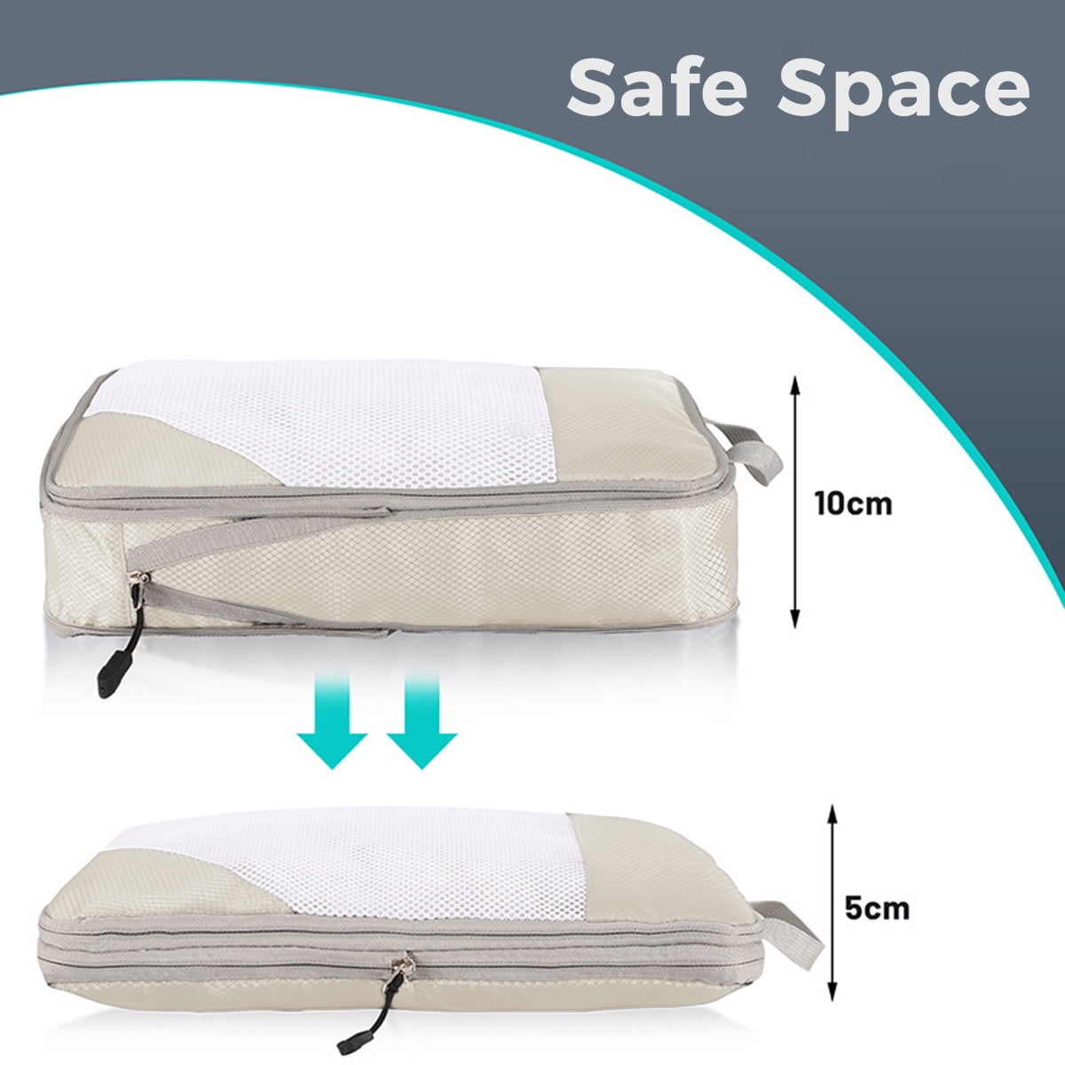 AUXDIQ 4 PCS Compression Packing Cubes Travel Luggage Organizer Bags Set Packing Organizers Compression Suitcase Bag Travel Essential Bag