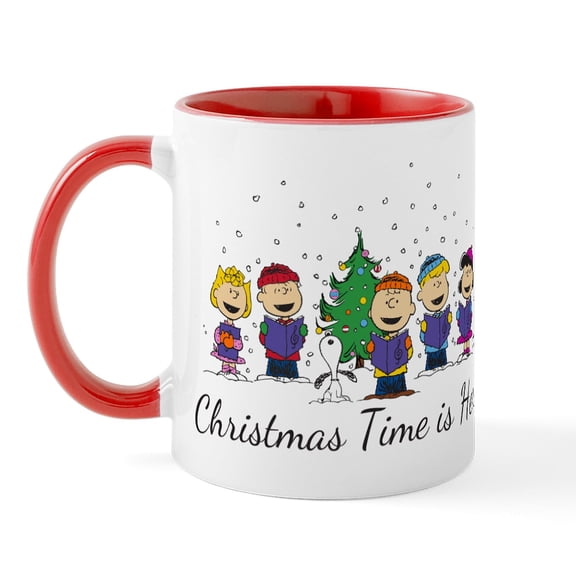 CafePress - Peanuts Christmas Time 15 Oz Ceramic Large Mug - 11 oz Ceramic Mug - Novelty Coffee Tea Cup