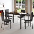 thumbnail image 3 of uhomepro 5-Piece Dining Room Table Set for 4 Person, uhomepro Elegant Dining Table Set, Marble Top Top Home Kitchen Table with 4 PU Leather Chairs and Metal Dining Room Modern Furniture, 3 of 12