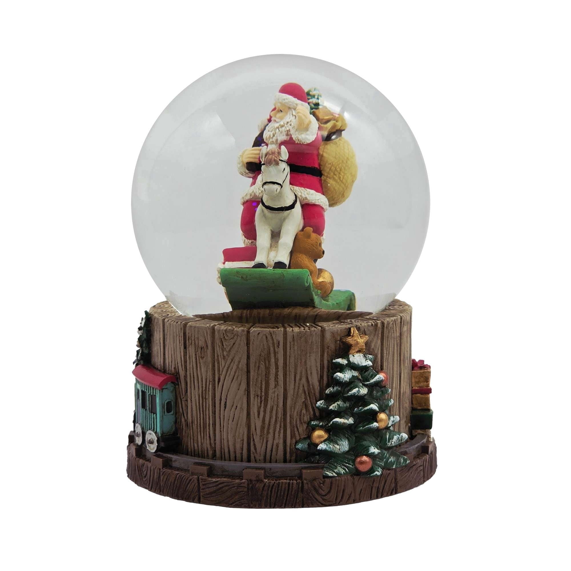 Santa on Rocking Horse Musical Christmas Snow Globe, Multicolor, 5.7", by Holiday Time