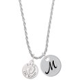 thumbnail image 1 of Delight Jewelry Silvertone Baby on Board with Feet Silvertone Script Initial Disc - M - Charm Necklace, 20"+3", 1 of 4