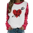 thumbnail image 1 of Pompotops T-Shirts de la Saint-Valentin pour Femmes Chandails en Molleton Graphiques Col Rond Cœur Amour Chandail Décontracté Manches Longues Cadeau Hauts Blouse, 1 of 6