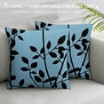 thumbnail image 3 of Qinduosi Abstract Throw Pillow Cushion Cover, of Birds Sitting on Tree Branch Sky Spring Inspired Illustration, Decorative Square Accent Pillow Case, ", Blue Black White, 3 of 5