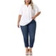 thumbnail image 2 of Blusa de Chiffon Casual de Manga Corta con Volantes en V para Mujeres Talla Grande Agnes Orinda 2X Blanca, 2 of 5
