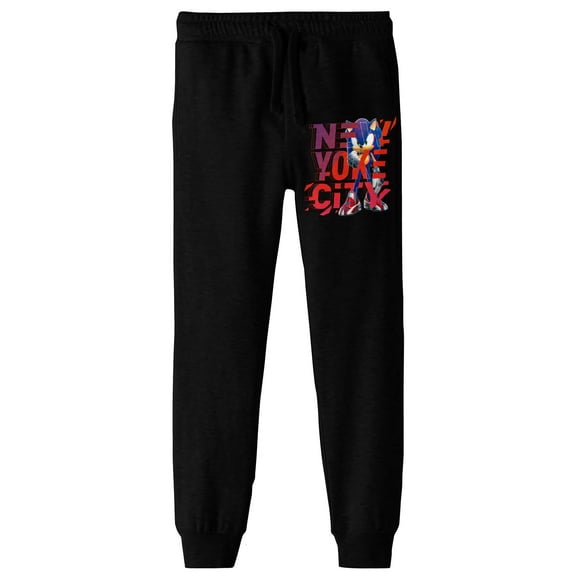Sonic Prime New Yoke City Boy's Black Jogger Pants-XL