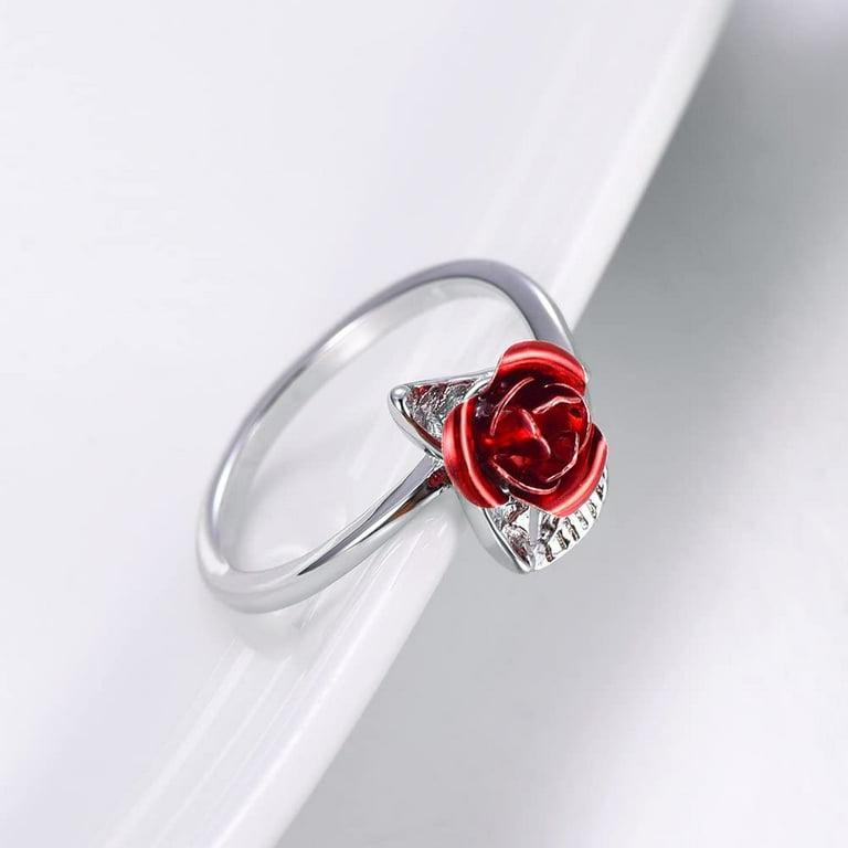 Ladies Immortal Flower Red Diamond Ring [Opening popular Adjustable]