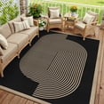 thumbnail image 2 of BERTHMEER 8'x10' Large Easy Jute Area Rugs for Living Room, Washable Outdoor Patio Rugs Indoor Outdoor Carpet for Farmhouse Neutral Geometric Non Slip Black Rugs for Bedroom Dining Room, 2 of 7