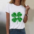 thumbnail image 2 of vigerkar St Patricks Day Short Sleeve Shirt for Women Shamrock St Paddys Day T-Shirt Lucky Clover Tee Top (White, M), 2 of 8