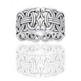 thumbnail image 3 of Viking Braided Wedding Band Borre Knot Norse Celtic 10mm Sterling Silver Ring, 3 of 3