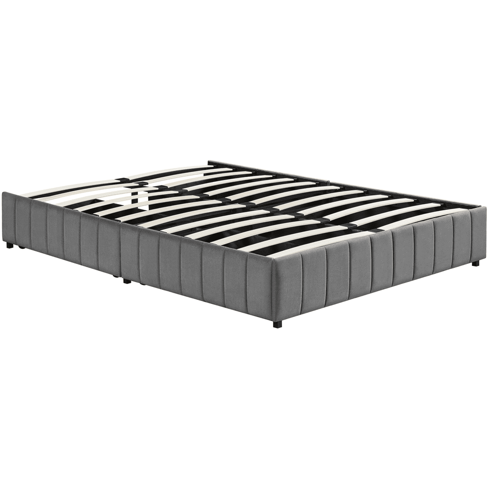 Renwick Upholstered Platform Bed with Underbed 4 Storage Drawers, Adult, Queen, Dark Gray