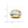 thumbnail image 2 of Solid 14k Gold Two-tone Polished Twisted Dome Ring (15mm) - Size 7, 2 of 2
