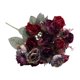 thumbnail image 2 of Inteprter Flores artificiales, tela de seda rosa, diamantes de imitación, ramo falso, decoración Floral DIY, centros de de cumpleaños para el Decoración del hogar Rojo oscuro, 2 of 6