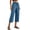 30# Light Blue, variant on Linen Capris for Women Wide Leg Petite Pull On Pants with Drawstring Elastic Waist Casual Cropped Pants Dark Gray S