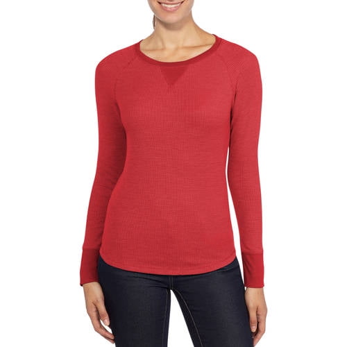 Faded Glory - Women's Raglan Thermal T-Shirt Fall - Walmart.com ...