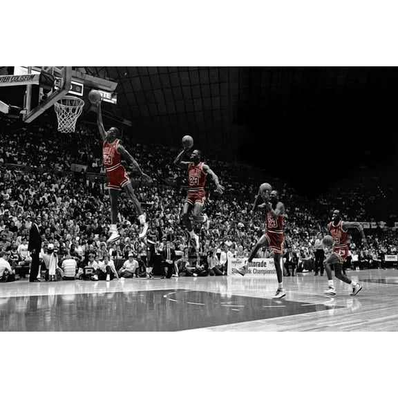 Basketball Superstar Michael Jordan, Bedroom Gymnasium Wall Art Decor Poster (Pattern - A) Size 24''x36''