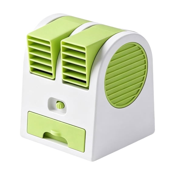 OCCOA Air Mini Desktop Fan Quiet Portable Air Cooler with Water Ice Storage Drawer for Student Dorm Office Desk Indoor Use, Green
