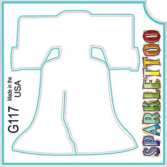 Ruby Red Paint G117 1.5 x 2.3 x 2.3 in. 3-Ply Liberty Bell Design Glitter Tattoo - Pack of 100