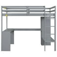 thumbnail image 6 of Full Size Loft Bed with L-shaped Desk, Wardrobe and Storage Shelves(Grey), 6 of 12