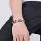 thumbnail image 2 of Pulsera de acero inoxidable con incrustaciones de madera para hombre de 21 cm, 2 of 2