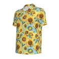 thumbnail image 3 of Daiia Farmhouse Sunflower Pattern Men’s Polo Shirts,Solid Deck Shirt,Classic Fit, Breathable Cotton Polo for Casual and Sport Wear-3X-Large, 3 of 6