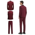 thumbnail image 2 of Beauty-Emily Men's 4-Piece Boutique Suit Set, Blazer, Vest, Pants & Red Tie, Elegant British Style Slim Fit Formal Attire for Business, Wedding, Banquet & Special Events, 2 of 7