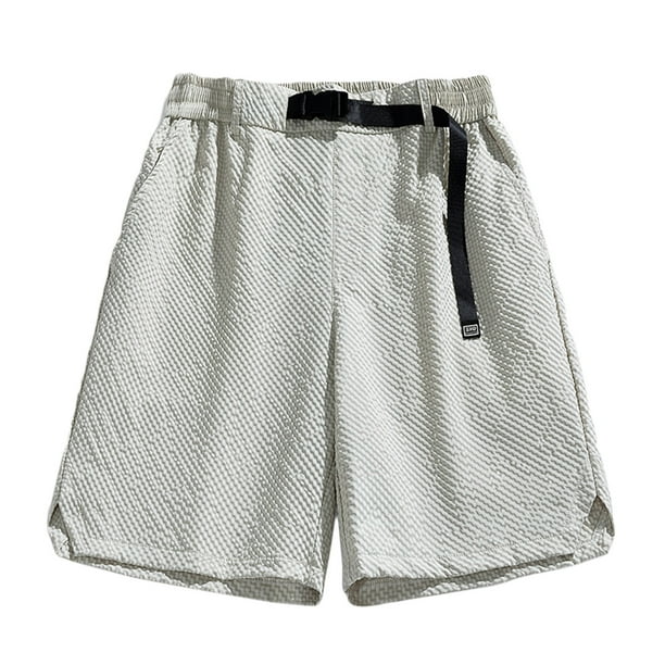 pstuiky Abreviatura para hombres, Pantalones cortos deportivos informales a la moda para hombre, elásticos, transpirables y con bolsillos laterales Pantalones cortos deportivos para hombre