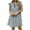 S-Grey, variant on Women Solid Color Crew Neck Ruffled Short Sleeve Dress