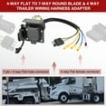 thumbnail image 5 of Nilight Dual Output 4 Way Flat Vehicle Side to 7 Way RV Blade Wiring Adapter 4 Pin Flat to 7 Pin Round Blade and 4 Way Trailer Wiring Harness Adapter w/Mounting Bracket for Truck RV, 2 Year Warranty, 5 of 9