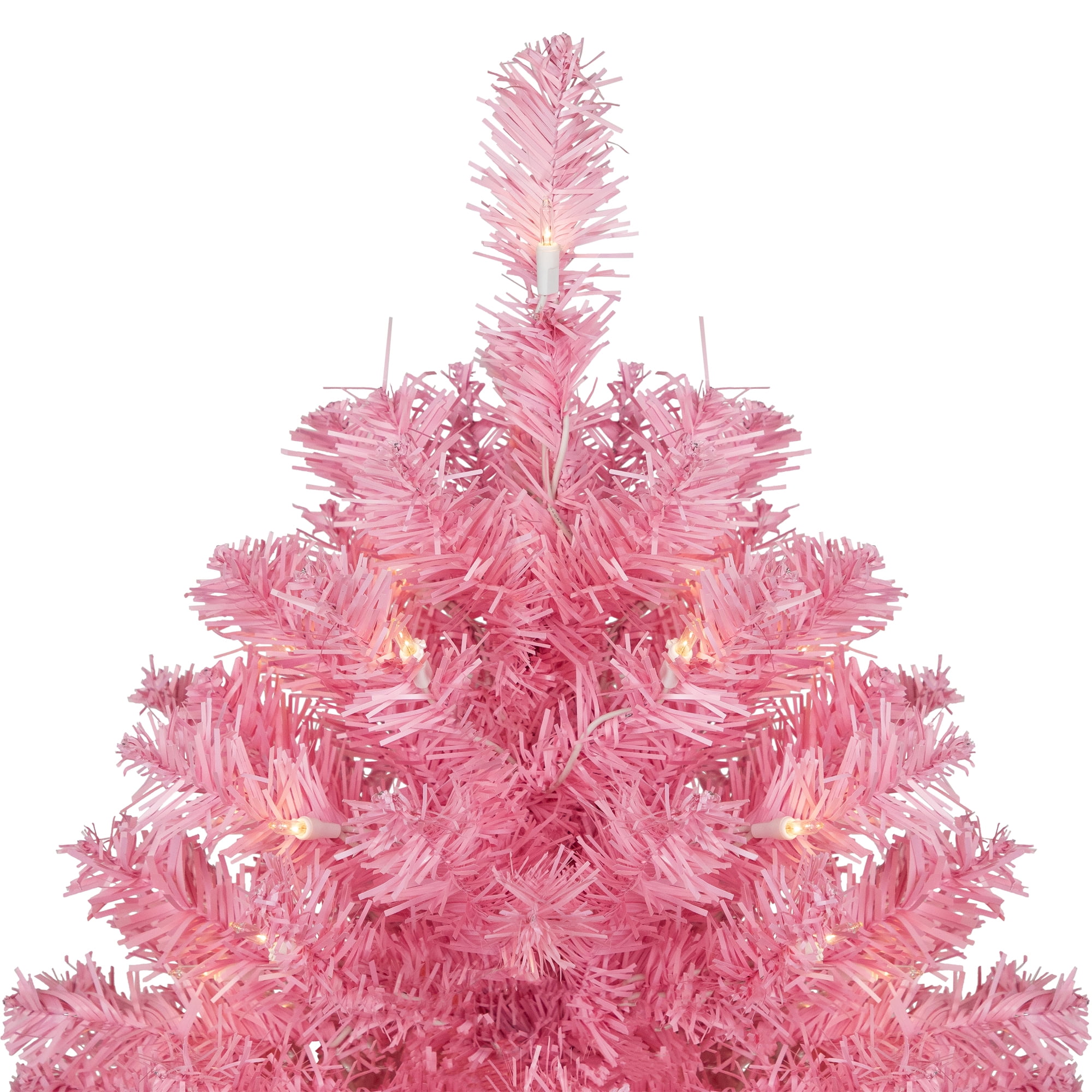 Pre-Lit Medium Pink Pine Artificial Christmas Tree - 4.5' - Clear Lights