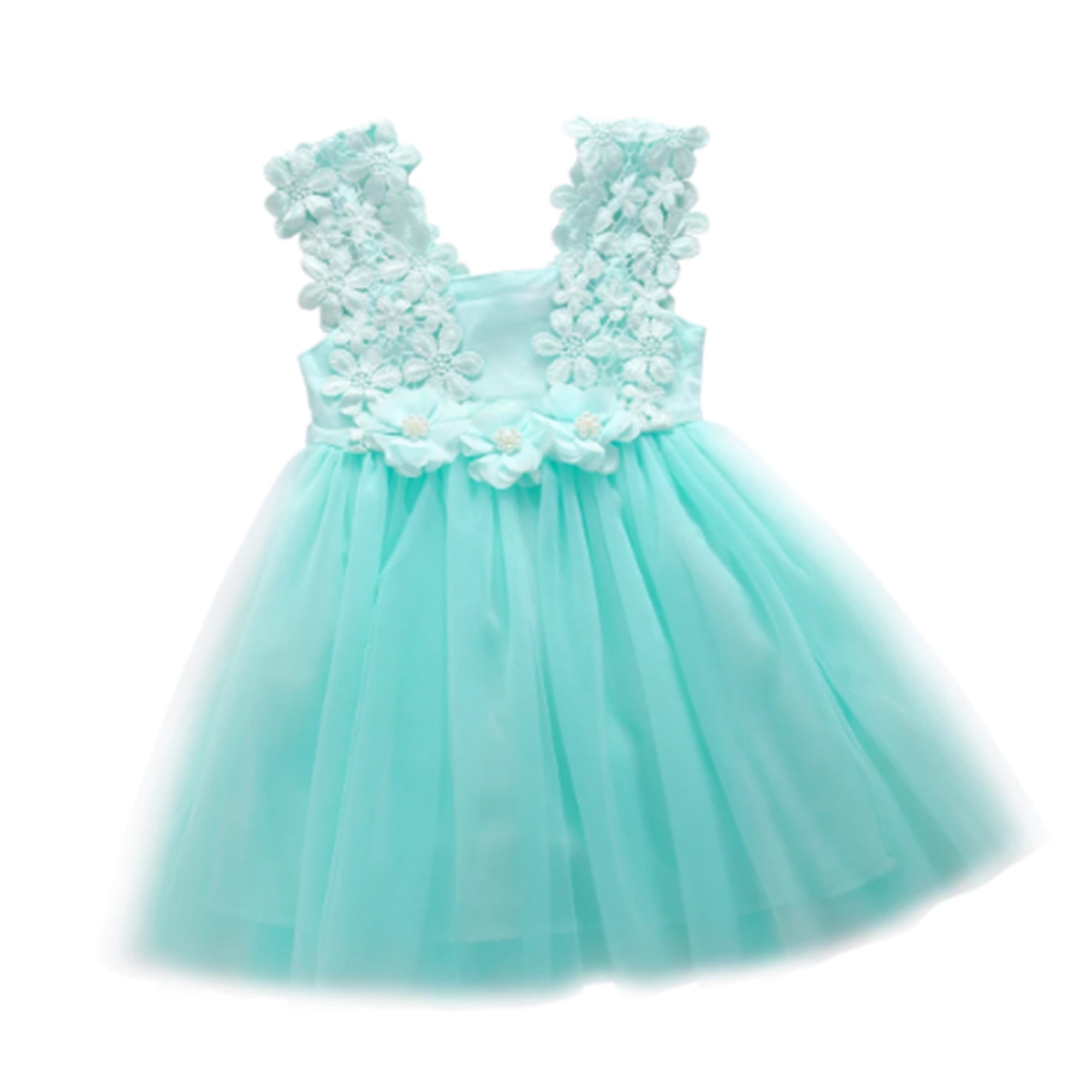 Elegant Feast Baby Girls Princess Lace Flower Tulle Tutu Gown Toddler