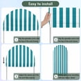 thumbnail image 5 of Teal Striped Arch Backdrop Cover, Spandex Fitted Wedding Arch Cover, Simple Art Vertical Stripe Farmhouse Round Top Stand Covers for Birthday Ceremony Bridal Shower Party Decor 5x2.1 Ft, 5 of 9