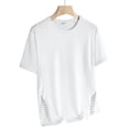 thumbnail image 2 of Sports Shirts for Men Thin Lightweight Summer Slim Stretch Ice Silk Breathable Short Sleeve Tees Loose Crew Neck Casual Running Workout Solid Color Tops, 2 of 6