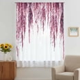 thumbnail image 3 of Pink Sheer Curtains 96 Inches Long, Summer Botanical Leaves Watercolor Light Filering Curtains, Privacy Drapes Simi Floor to Veiling Curtain for Living Room Bedroom Large Window Treatment, 3 of 9