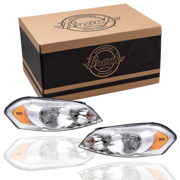 Brock Headlight for 2006-2013 Impala Set 25958359 2006-2007 Monte Carlo 2014-2016 Impala Limited