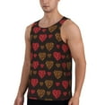 thumbnail image 2 of Fotbe Gold Glitter Heart Pattern Men's Quick Dry Workout Tank Top Gym Muscle Tee Fitness Bodybuilding Sleeveless T Shirt Breathable Workout Shirt-, 2 of 9