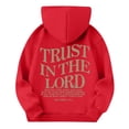 thumbnail image 6 of Grblisyd Christian Hoodies TRUST IN THE LORD Hoodie for Teen Girls Oversized Jesus Saves Hoodie Girls Hoodies Size 10-12 Graphic Hoodies Pullover Sweatshirt Red 130, 6 of 6