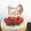 AkoaDa Flamingo, Unicorn, Baby Elephant Birthday Cake Insert Gold Acrylic Cake Cutter Dessert Baking Cake Decorating Plugin