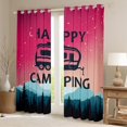 thumbnail image 2 of jejeloiu Camper Adventure Black Out Curtains,Happy Camping Curtains Pack of 2 (42x63 Each),Pink Teal Black Bedroom Curtains For Girls,Breathable Home Decor, 2 of 6