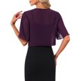 thumbnail image 3 of INSPIRE CHIC Shrugs for Women's Ruffle Short Sleeve Open Front Bolero Summer Cropped Cardigan for Dress XL Dark Purple, 3 of 6
