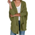 thumbnail image 2 of Long Sleeve Women's Open Front Batwing Fuzzy Knit Sweaters Chunky Cardigan, 2 of 8