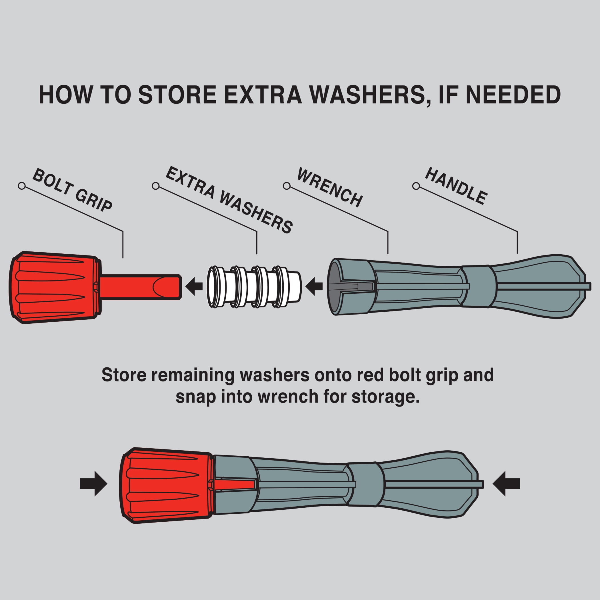 Home Solutions Plastic Antimicrobial All-in-One Toilet Seat Tightening & Installation Kit, Tubular