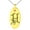Gold, variant on Stainless Steel Letter H Initial Floral Monogram Engraved Small Oval Charm Pendant Necklace