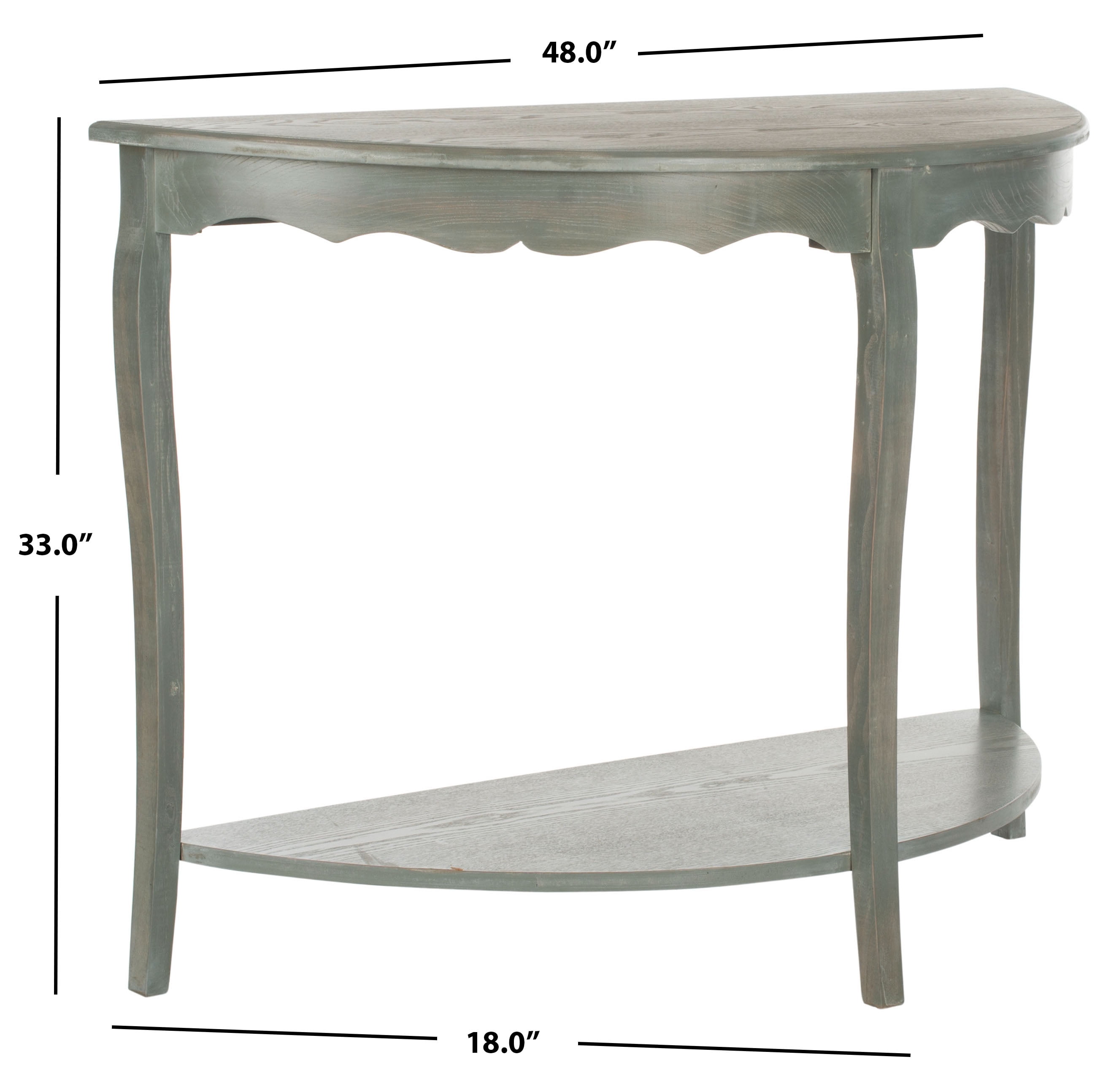SAFAVIEH Christina Solid Rustic Demilune Console, French Grey