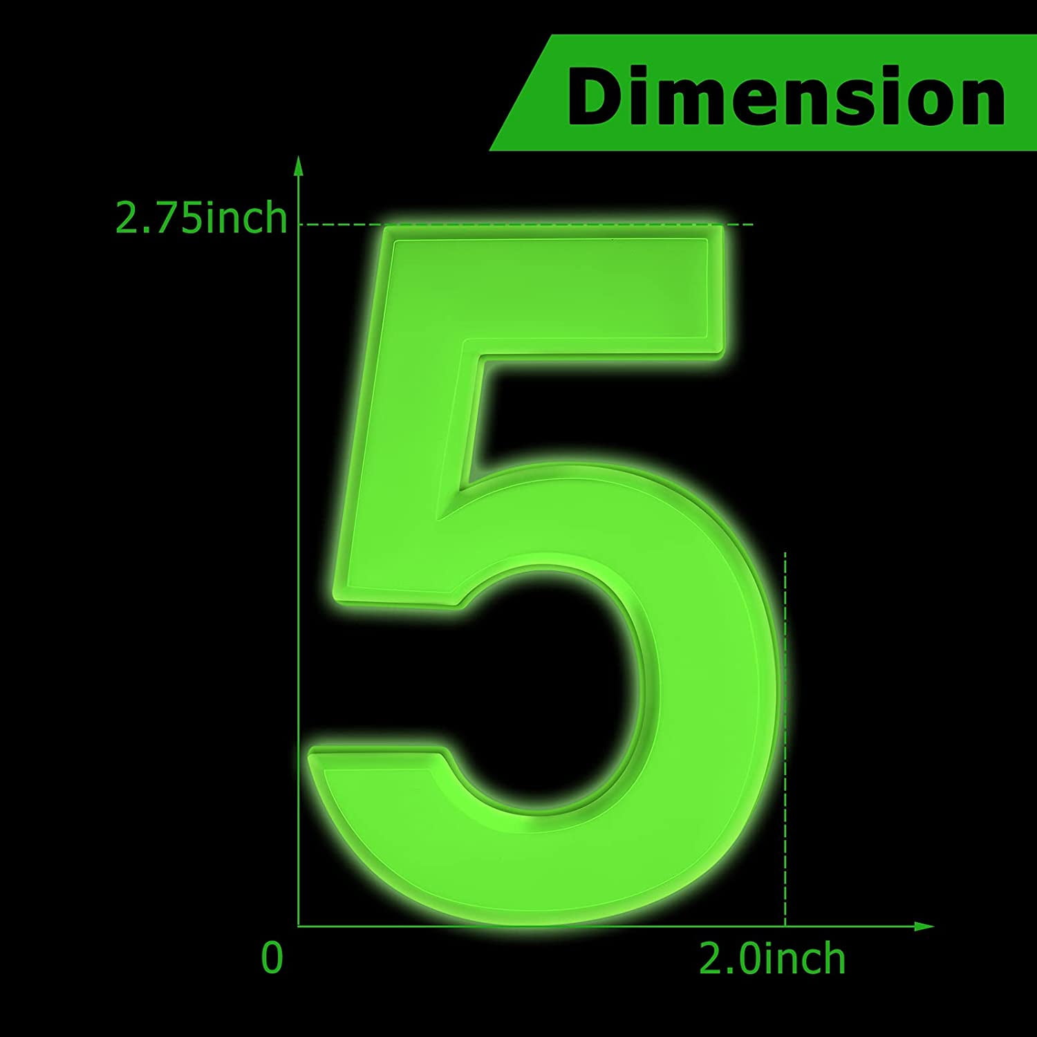 20 Pieces House Numbers Mailbox Numbers 0-9, 3D Door Address Numbers Self Adhesive Mailbox Numbers Sticker or House, Apartment, Office, Hotel Room, Mailbox Signs (Glowing Color,2.76 Inch)