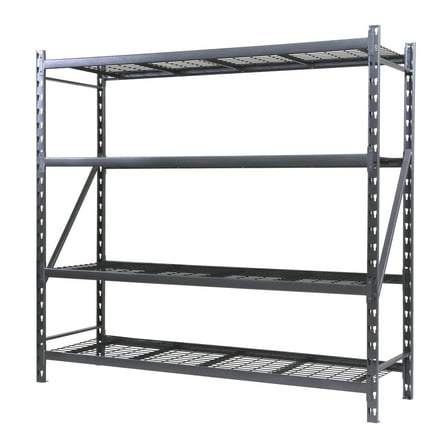 RUGGED RACK Steel 4-Tier Storage Rack 72"H x 24"D x 77"W, 1000lb Per Shelf