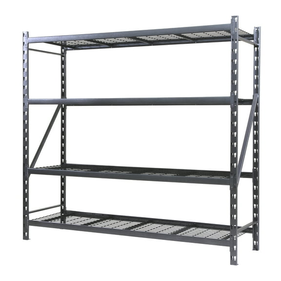 RUGGED RACK Steel 4-Tier Storage Rack 72"H x 24"D x 77"W, 1000lb Per Shelf