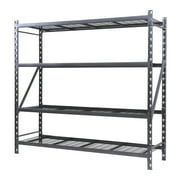 STRONGHOLD GARAGE GEAR Steel 4-Tier Storage Shelf Unit 72"H x 24"W x 77"D, 4000lb Total Capacity, Textured gray