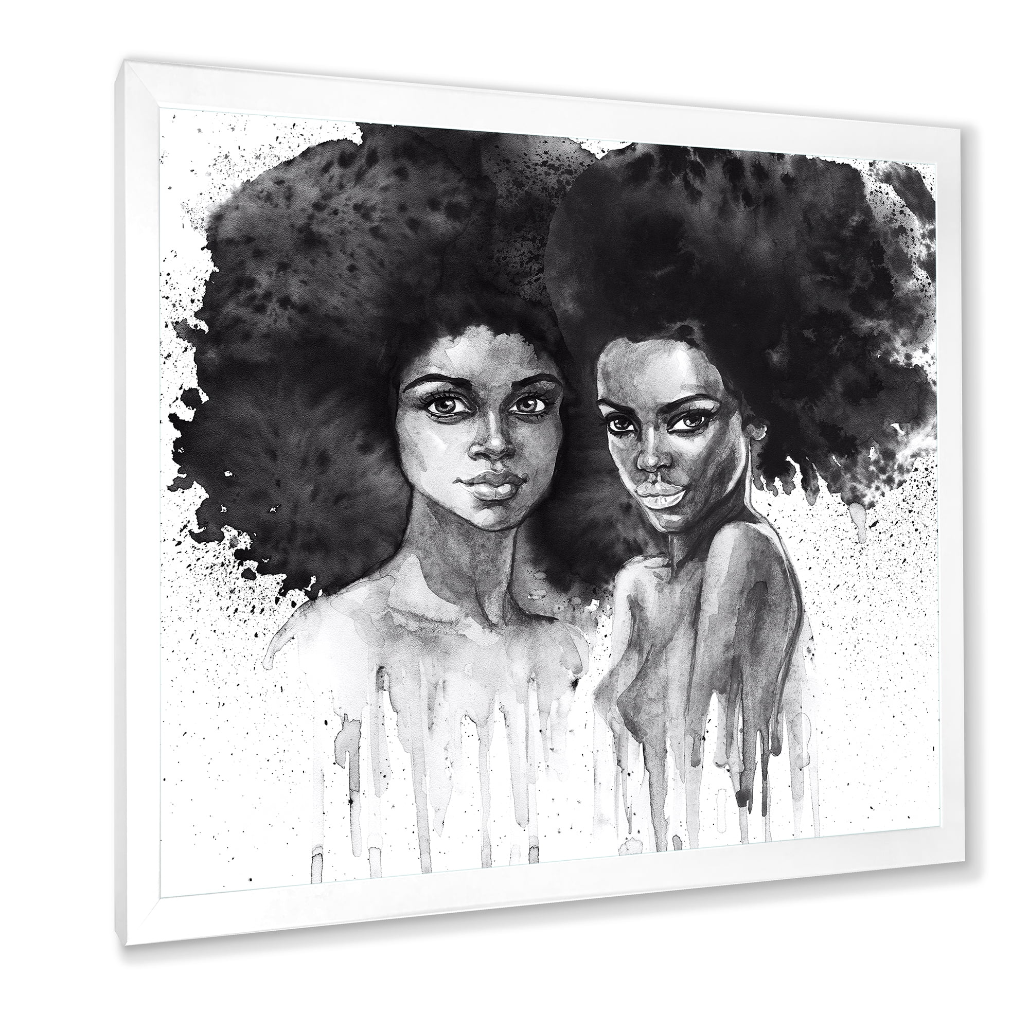 Designart 'Portrait of Afro American Woman XI' Modern Framed Art Print
