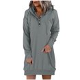 thumbnail image 2 of Brilliant Fall Dresses for Women Long Sleeve Women's Casual Long-sleeve Pocket Pullover Hoodie Dress Spring 2025 New Dresses, 2 of 5